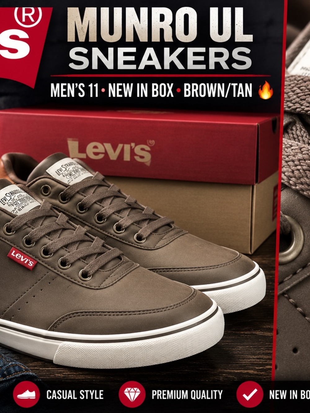Revlon Brown/Tan Men's Casual Sneakers